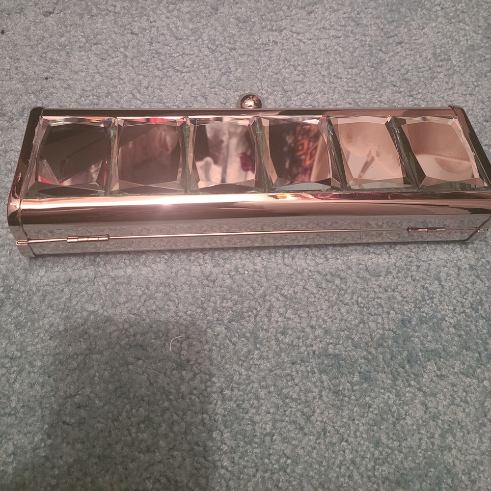 Silver Clutch with Geometric Design